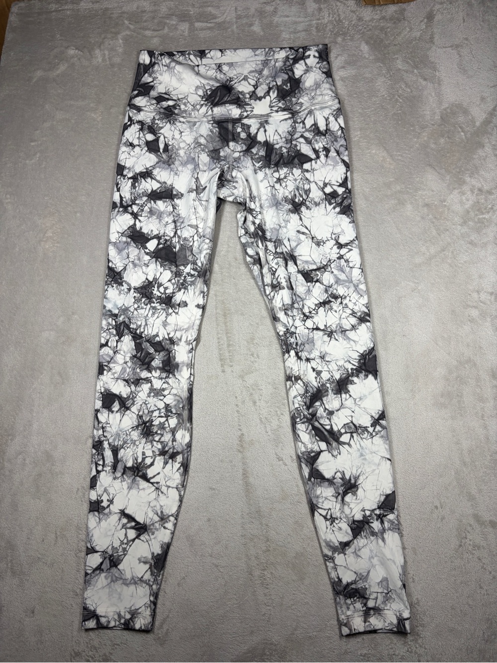 Lululemon Wunder Under High-Rise Tight Dual Shibori Gray White Leggings Size 8